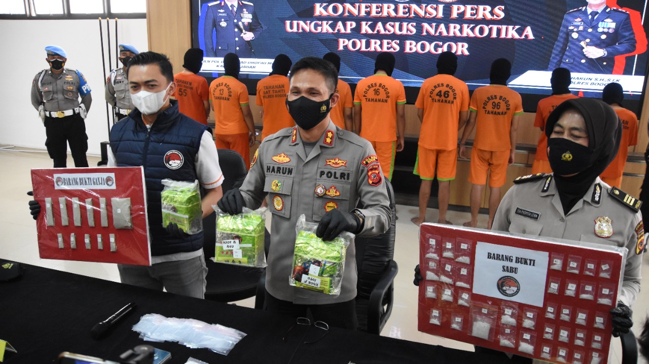 Dari 7 Kasus Narkotika, Polres Bogor Tetapkan 9 Tersangka