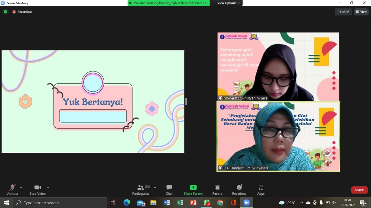 Sekolah Vokasi IPB Berbagi Ilmu Tentang Gizi Seimbang 