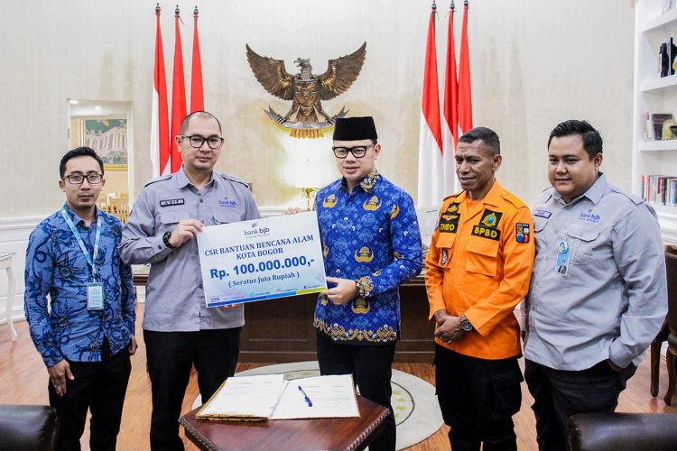 Peduli Bencana, BJB Cabang Bogor Beri Bantuan Rp100 Juta