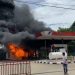 Sebuah Minibus Ludes Terbakar di SPBU Tenjo