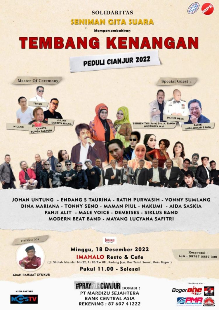 Tembang Kenangan Peduli Cianjur & Bencana Alam 2022