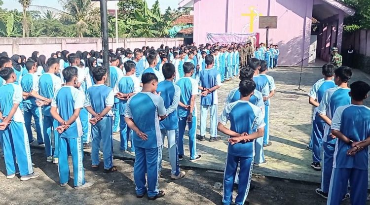 Ratusan Pelajar SMK Makarya Ikuti Latihan Bela Negara
