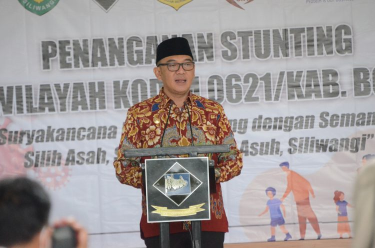 Plt Bupati Kabupaten Bogor dan Dandim 0621 Wujudkan Gobest, Launching Bapak Asuh Stunting