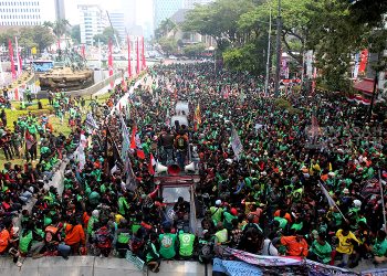 aksi unjuk rasa ojol