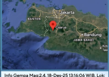 BMKG Catat Gempa Magnitudo 2,4 di Wilayah Kota Bogor