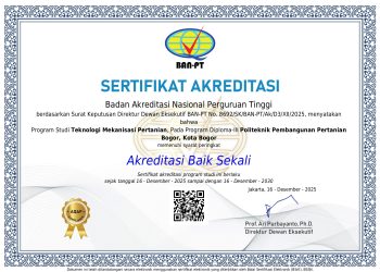 Prodi TMP Polbangtan Bogor Raih Akreditasi “Baik Sekali” dari BAN-PT
