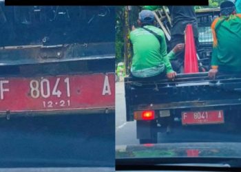 Truk Disperumkim Kota Bogor Tertangkap Kamera Pakai Pelat Pajak Mati
