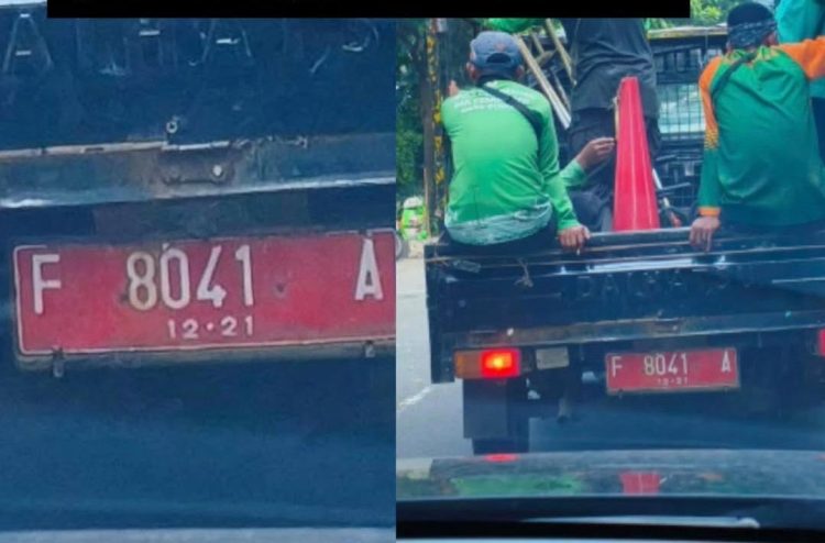 Truk Disperumkim Kota Bogor Tertangkap Kamera Pakai Pelat Pajak Mati