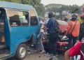 Kronologi Kecelakaan 6 Kendaraan di Perlintasan KA Kebon Pedes