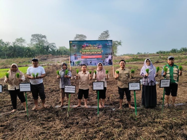 Dukung Swasembada Pangan Nasional, Polbangtan Kementan Gerakan Tanam Bersama di Batanghari