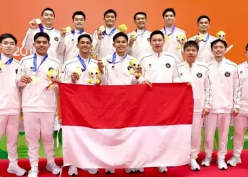 Tim Bulu Tangkis ndonesia Sabet Medali Emas Beregu Putra Asian Games 2026
