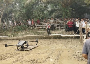 Tanam Padi Makin Canggih, Polbangtan Kementan Bawa Drone Seeder ke GERTAM PM-AAS